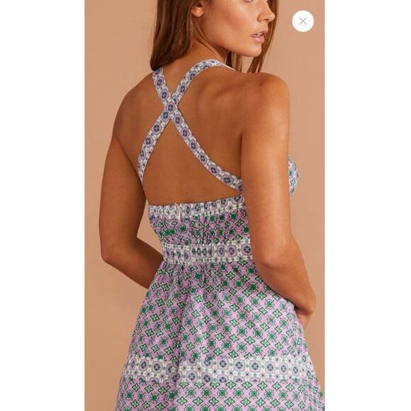 MINKPINK Women's Verano Midi Dress Purple Print Size XS - Picture 3 of 10